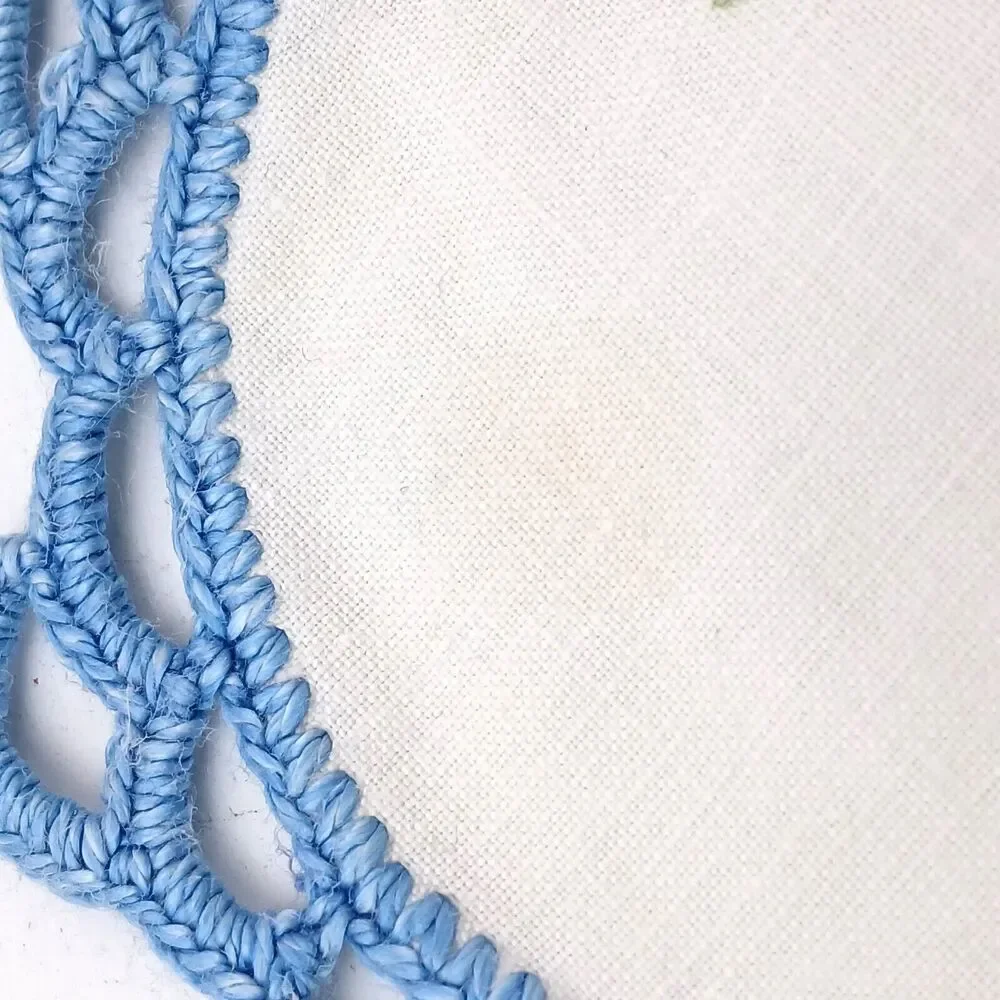 12 PCS Doilies Crochet Round Lace Blue Handmade Table Placemat Cotton Coasters
